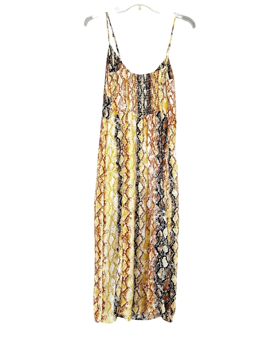 L*SPACE Portola Dress Pretty In Python Snake Print Midi Dress Side Slit Size L - Picture 5 of 12